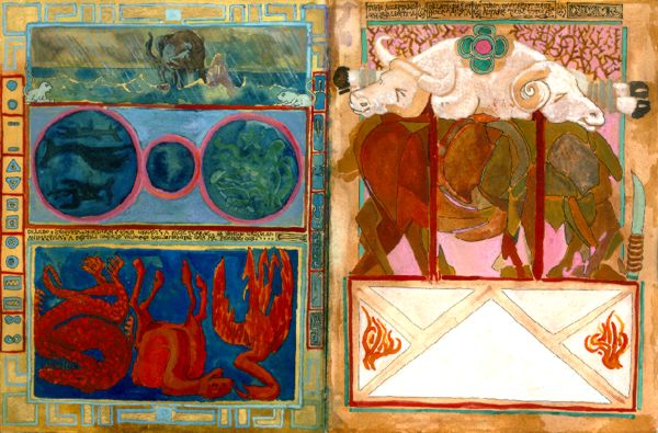 deluge beasts, the ones that drowned and the ones that survived, sacrificial beasts upon the altar, bestiarium pages.